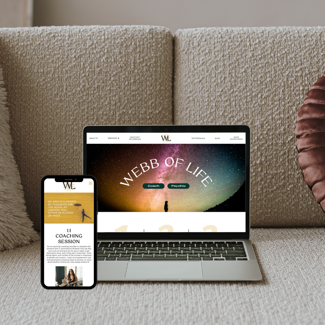 custom design website for a life coach. Website design for a life coach & psychic.